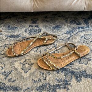Circus by Sam Edelman Tan Rhinestone Sandals